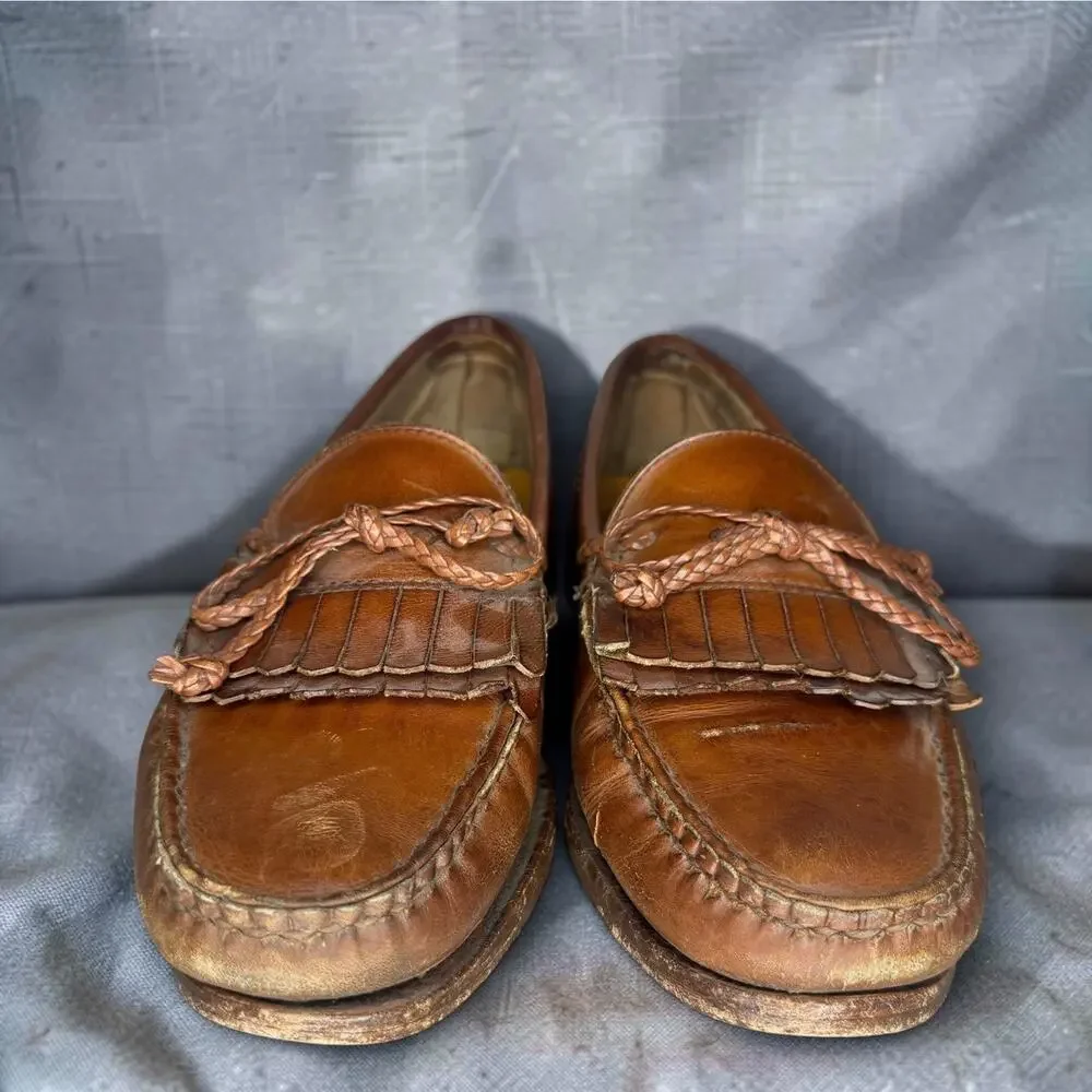 Allen Edmonds Woodstock 02509 Chili Leather Kiltie Tassel Loafers Mens 8 EEE